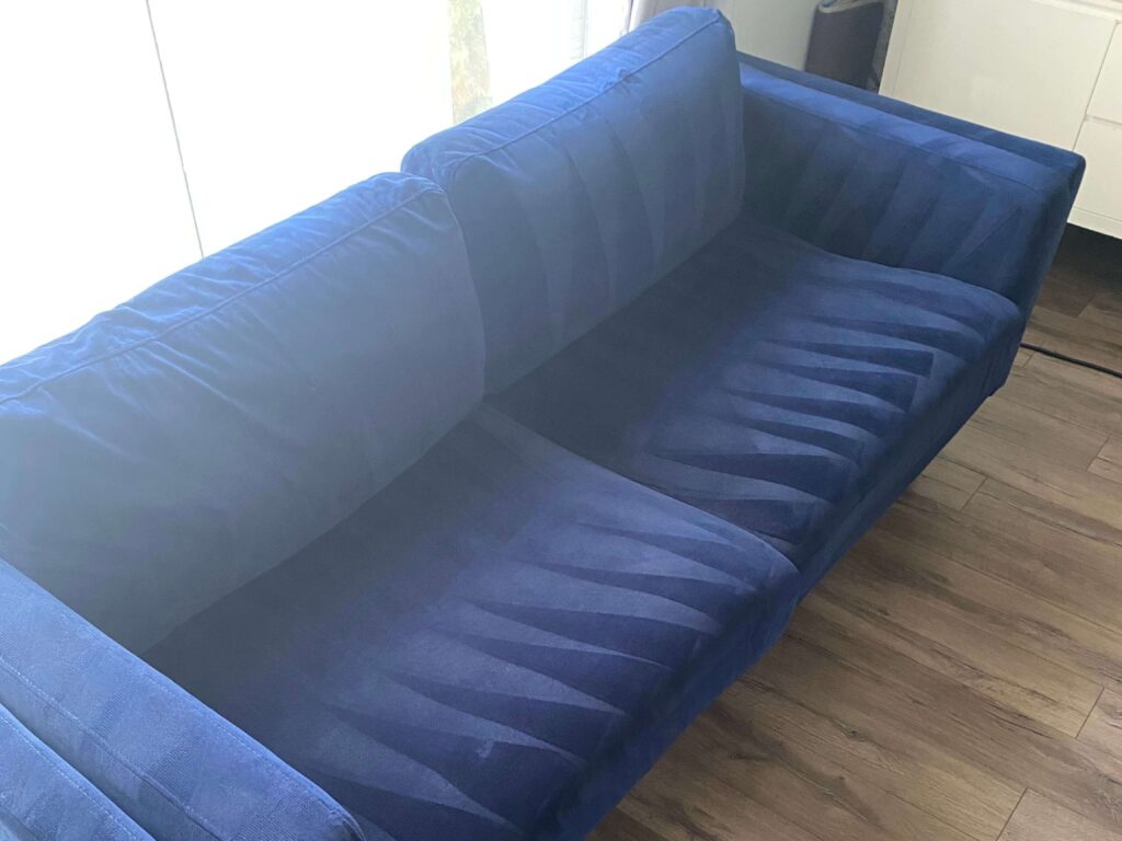 A cleaned loveseat